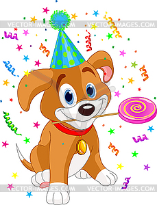 Birthday puppy - vector clipart