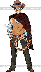 Wild west. Young cowboy - royalty-free vector image