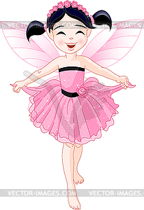 Little pink fairy - vector clipart