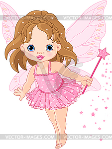 Cute little baby fairy - vector clipart