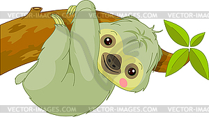 Funny Sloth - vector clipart