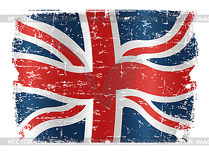 UK flag grunge design - vector image