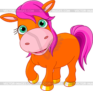 Cute little pony - vector clipart