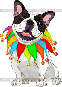 French bulldog wearing colorful collar - vector image