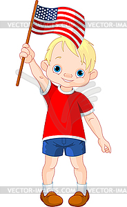 Fourth of July boy - vector clipart