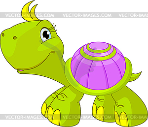 Cute funny turtle - vector clipart / vector image