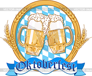 Oktoberfest label design - vector image