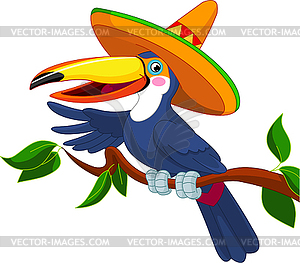 Toucan with sombrero - vector image