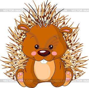 Fun zoo. Porcupine - royalty-free vector image