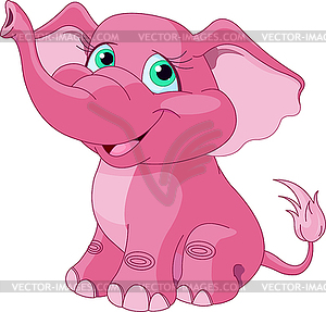 Pink elephant - royalty-free vector clipart