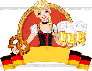 Oktoberfest girl design - vector clipart