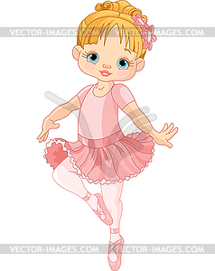 Cute little ballerina - color vector clipart