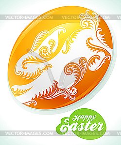 Easter egg and white rabbit - vector clipart