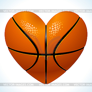 Ball for basketball in the shape of heart - vector image