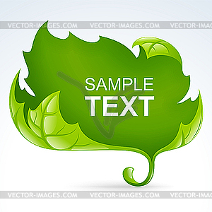 Green leaf frame, spring background - vector image