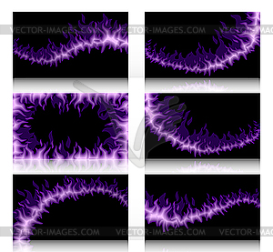 Set of six Fiery cards - royalty-free vector clipart