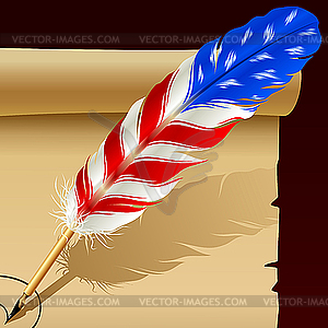 Premium Vector  Colorfull quill feather pen vector