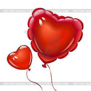 Balloons in the shape of heart - vector image