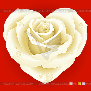 Red white in the shape of heart - vector image