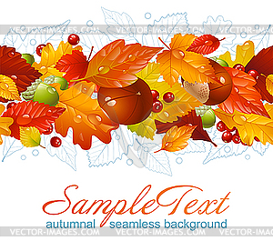 Autumnal seamless horizontal background - vector image