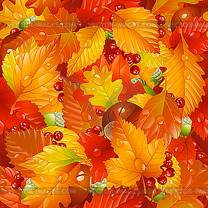 Autumnal seamless background - vector image