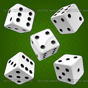 White dice set - vector image