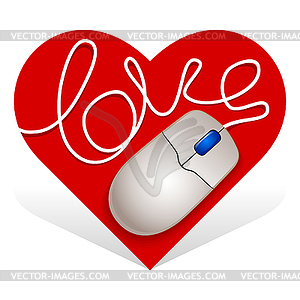 Heart mouse  - vector image