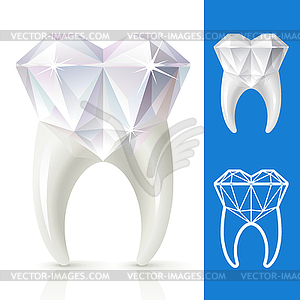 Teeth strong like diamond - vector image