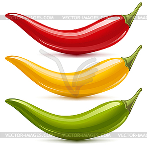 Hot chilli peppers set - stock vector clipart