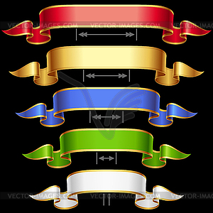 Ribbon set with adjusting length. - vector clip art