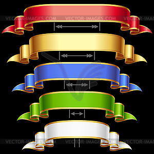 Ribbon set with adjusting length - vector image