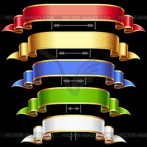 Набор лент разной длины - векторный дизайн
