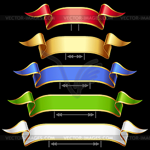 Ribbon set with adjusting length. - vector clipart