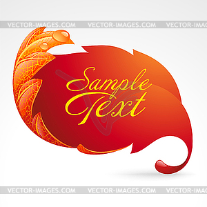Autumnal frame in the shape of fallen leaf - vector image