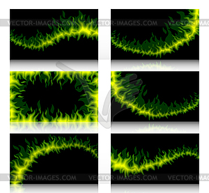 Set of six fiery backgrounds - vector clip art