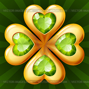 Golden clover - vector clipart