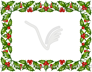 Holly frame - vector image