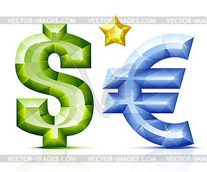 Векторные символы ювелирного валюты - иллюстрация в векторе