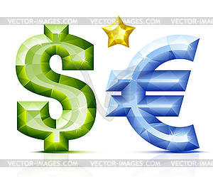 Vector jeweller currency symbols - vector clipart