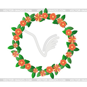 Red flowers wreath - vector clip art