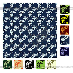 Seamless floral pattern with various colors - vector image