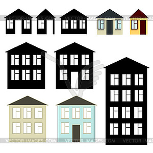 Simple buildings set - royalty-free vector image