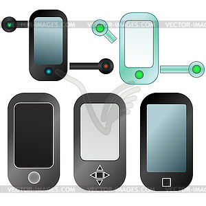 Abstract mobile devices icon set - vector clipart