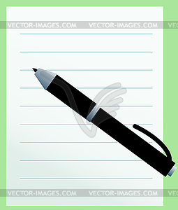 Pen and empty paper - vector image