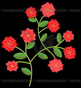 Red roses bush illustration - vector clipart