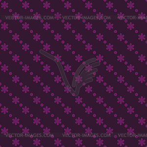 Dark purple seamless floral pattern with dots - color vector clipart