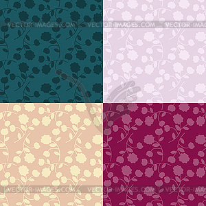 Four seamless floral patterns - vector clip art