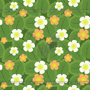 Seamless orange and white flowers seamless pattern - vector image