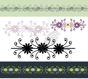 Set of abstract retro ornamental borders - vector image