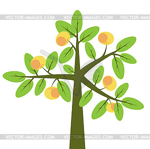 Абстрактный яблоня со спелыми плодами - стоковое векторное изображение